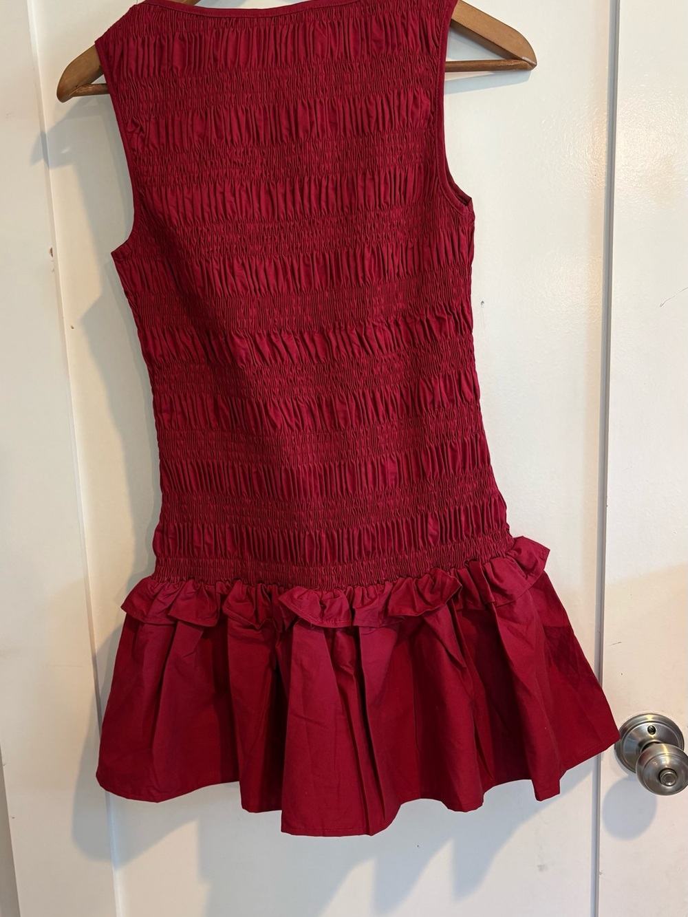 Pepper Mayo Garden Kisses Burgundy Sheer Ruffle Dress Size 6 Rush Cocktail - Picture 4 of 12